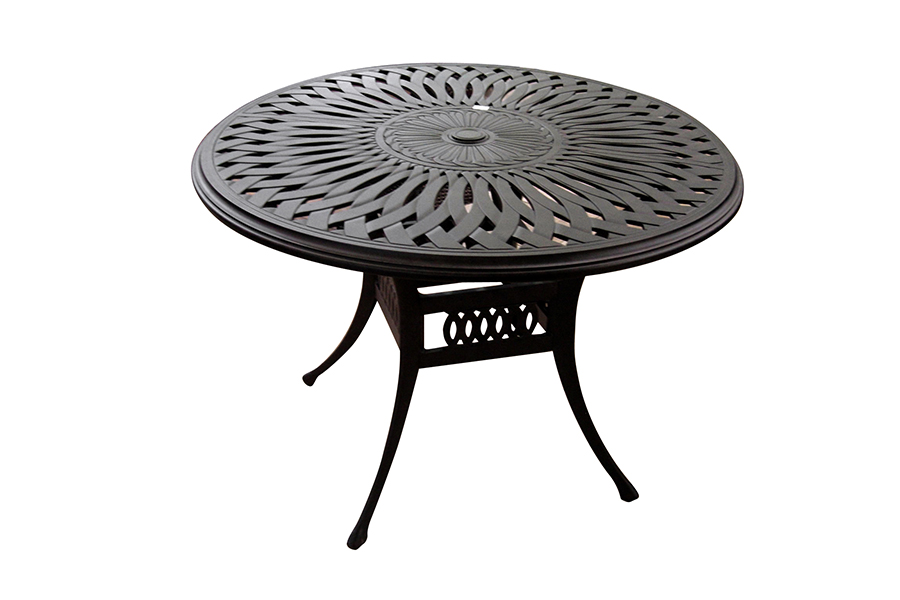 48" Round Cast Aluminum Outdoor Dining Table