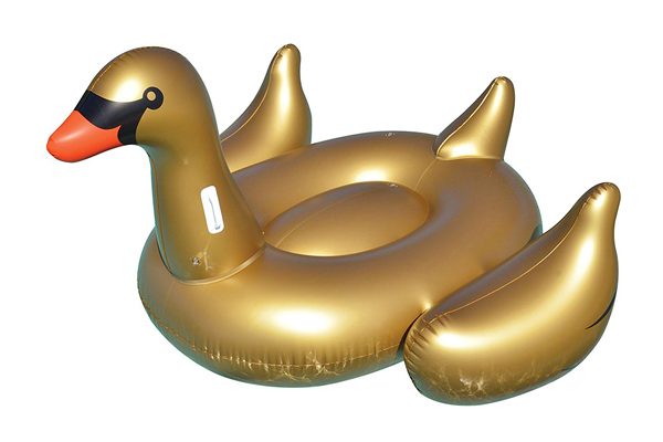 Giant Golden Goose Ride-On Pool Float