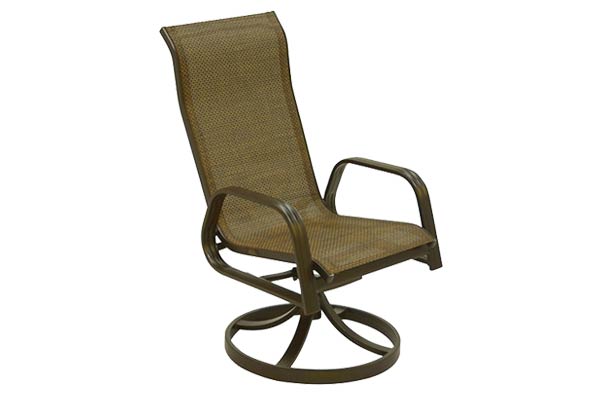 Bronze Sling Swivel Dining Chair