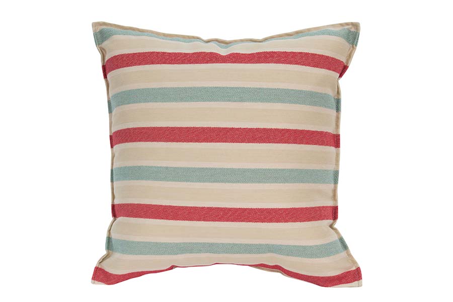 Red & Light Blue Stripe Outdoor Cushion
