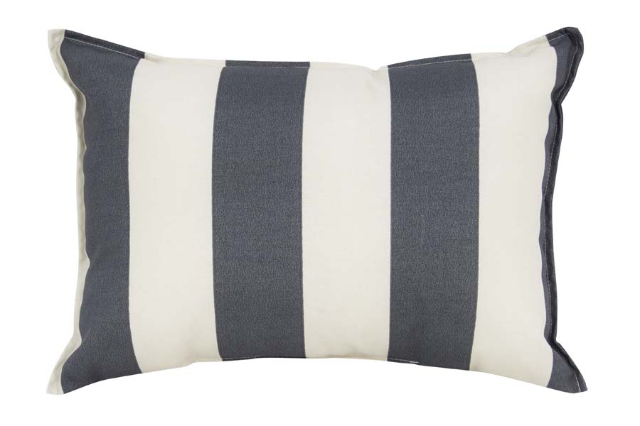 Dark Grey & White Stripe Outdoor Cushion