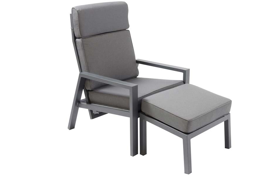Reclining Chair With Ottoman Dark Grey