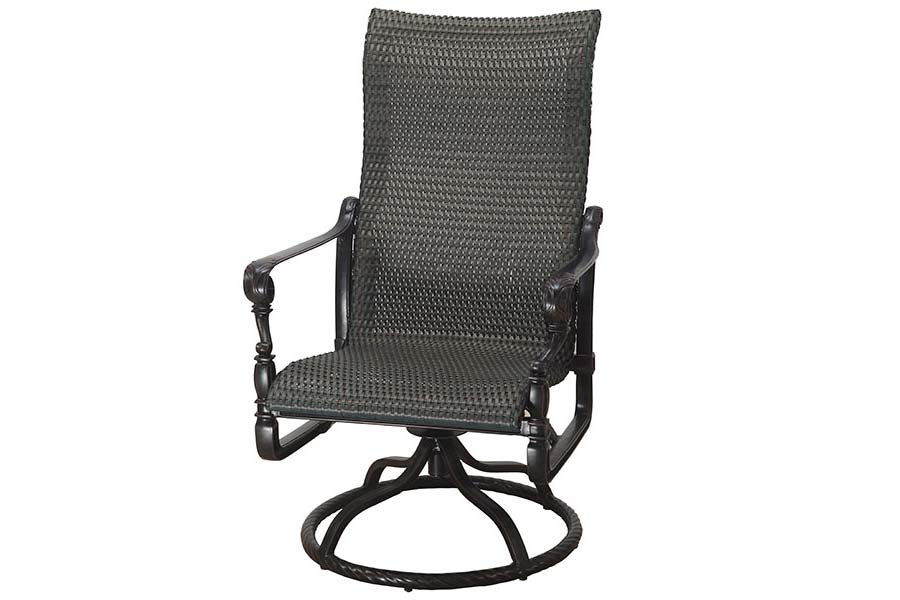 Woven High Back Swivel Dining Chair