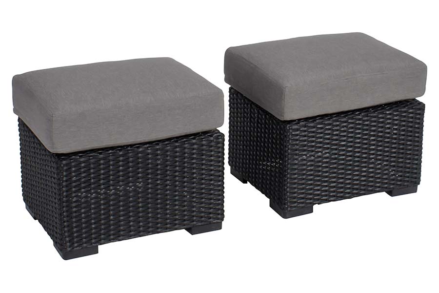 Mila Collection Square Ottoman Black/Grey