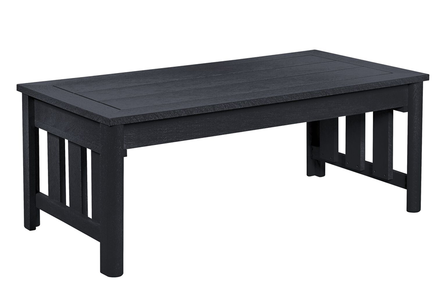 25" X 49" Rectangle Coffee Table Black