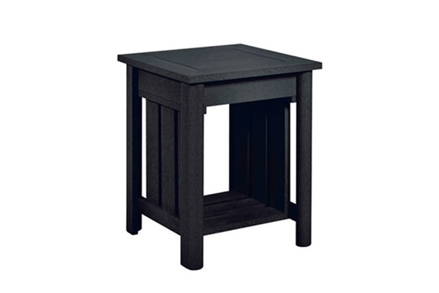 19" Square End Table Black