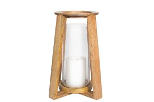 7" x 12" Wood Lantern Glass