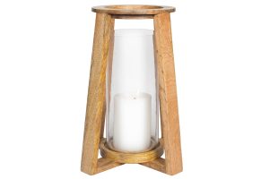 9" x 19" Wood Lantern Glass