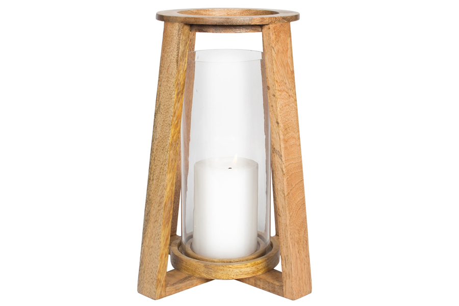 9″ x 19″ Wood Lantern Glass