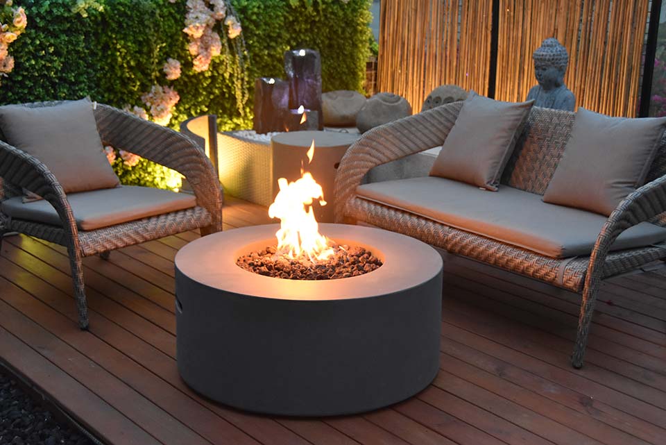 34″ Round Venice Fire Table Propane