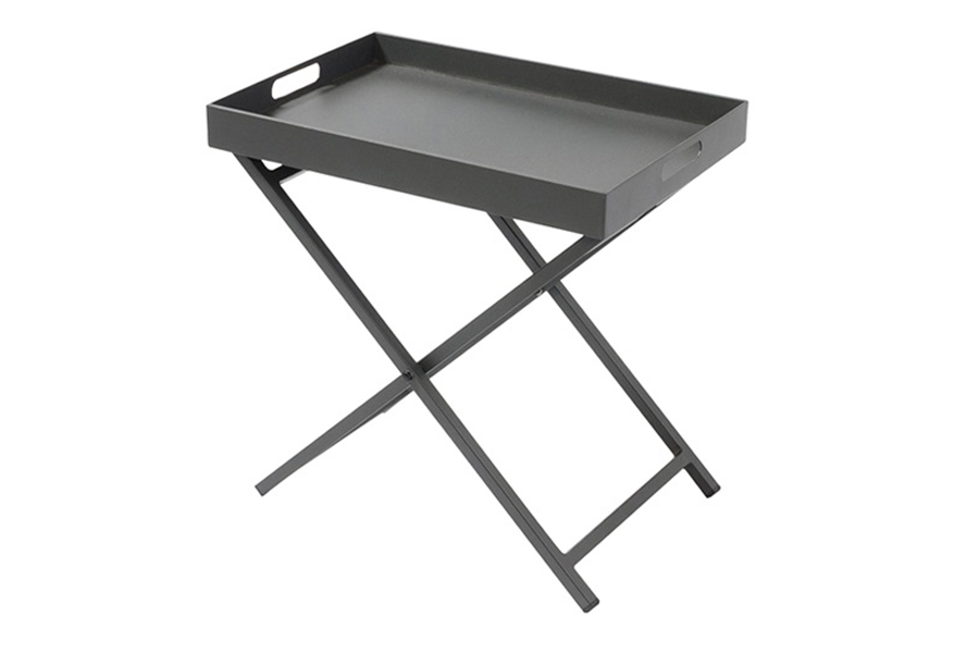 16″ x 24″ Side Table With Removable Tray Anthracite Grey