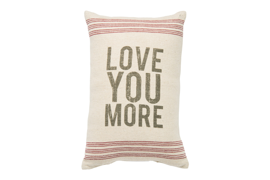 Love You More Linen Pillow