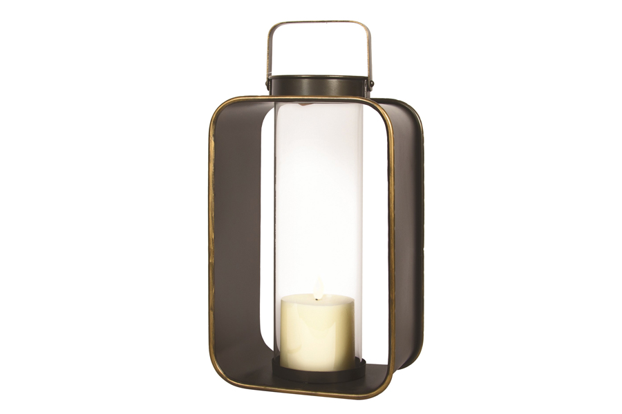 10″ x 7″ Black With Gold Candleholder