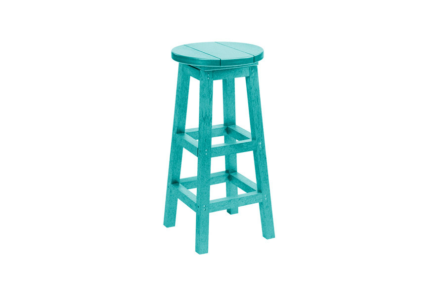 Backless Bar Stool Turquoise