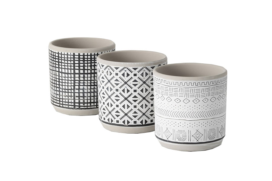 Assorted Black/White Tribal Pots