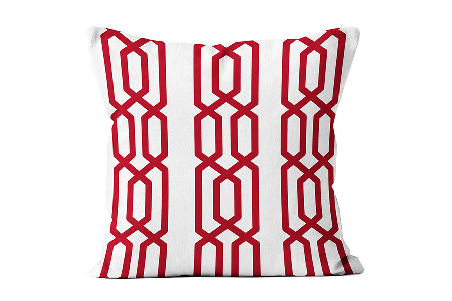 White/Cherry Chainlink Pillow