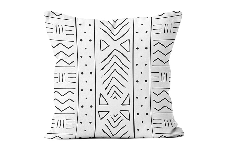 Black Tribal Outline Pillow