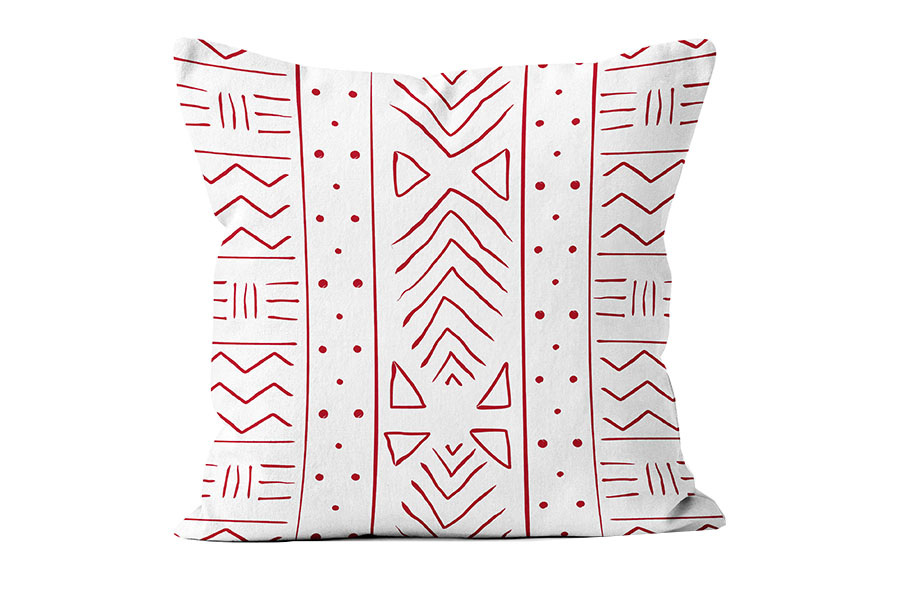 Coral Tribal Outline Pillow