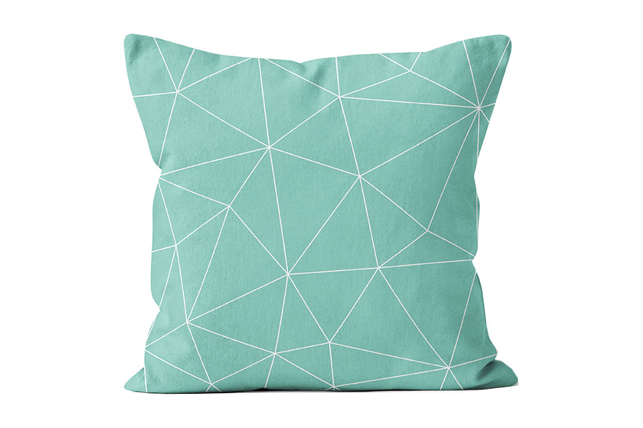 Contemporary Aqua/White Pillow