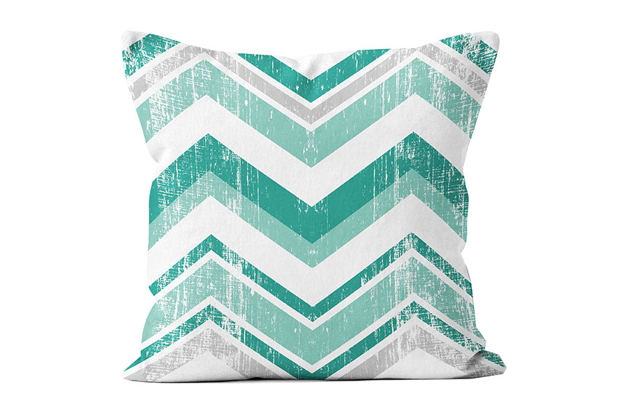 Aqua Multi Chevron Pillow