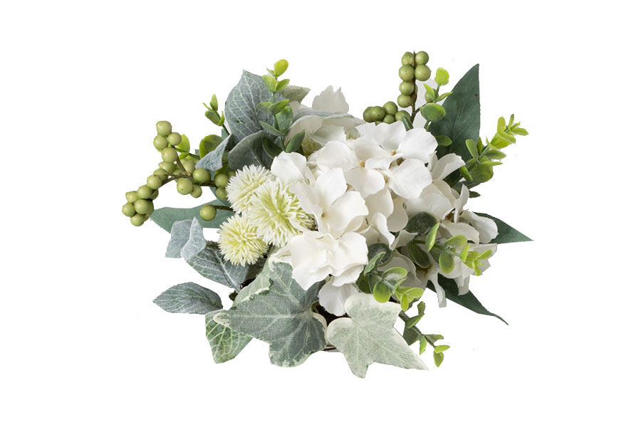 Hydrangea Foliage Orb White