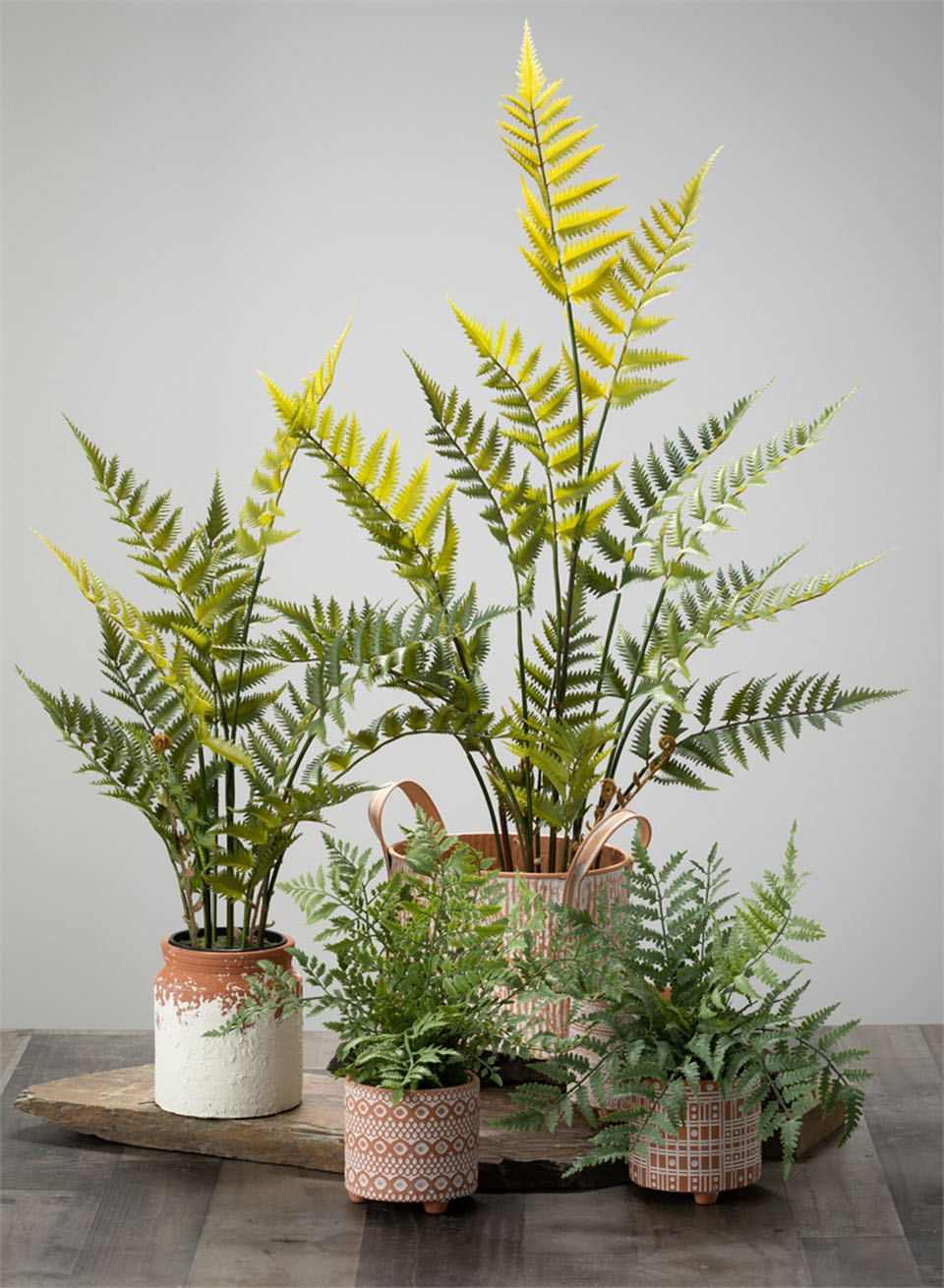 3 Patterned Clay Pots Assorted