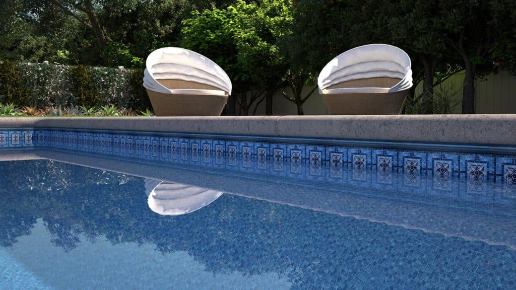 Vintage Mosaic With Blue Mosaic Inground/Onground liner