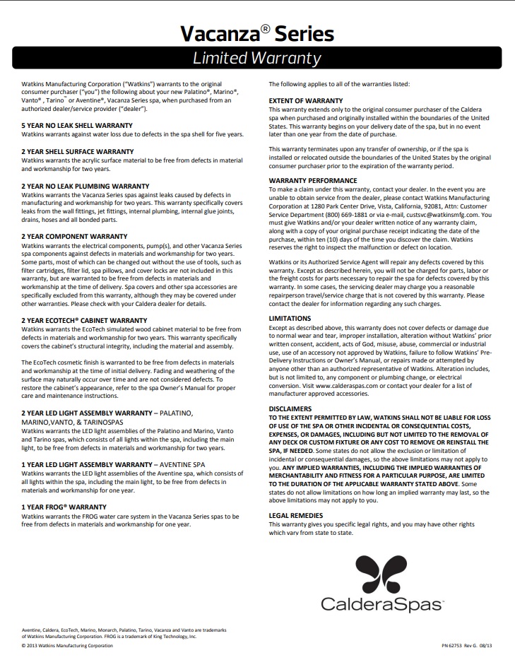 ﻿Caldera Vacanza Series
