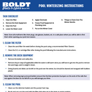 Pool Winterizing Instructions