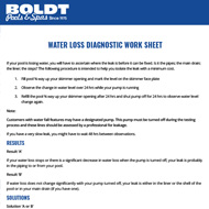 Water Loss Diagnostic Work Sheet